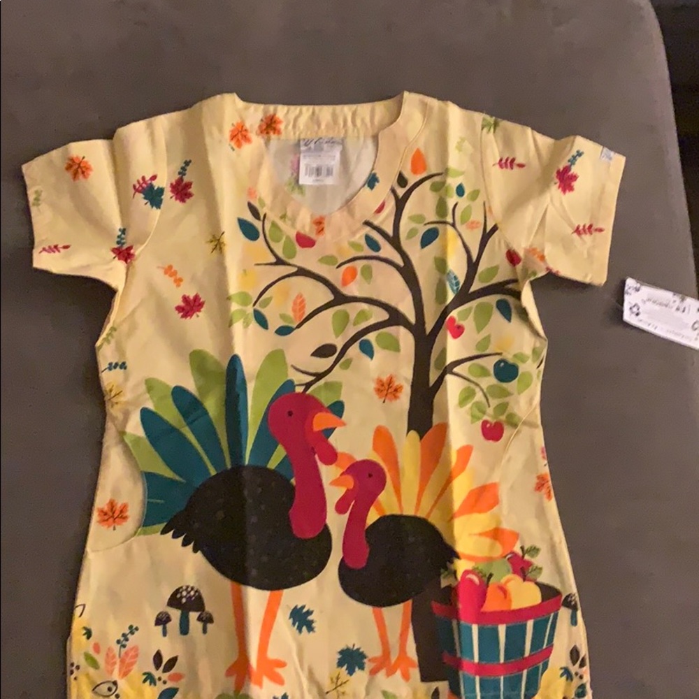 Thanksgiving Scrub Top